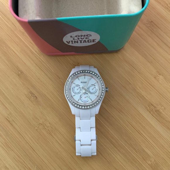 Fossil Ladies White Acrylic Watch - Picture 2 of 5